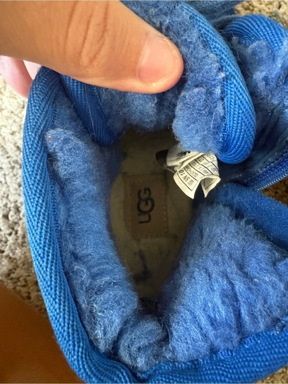 Kids UGG Blue Suede Lace-Up Shoes